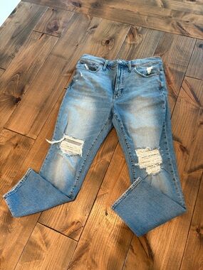Madewell Light Wash Ripped High-Rise Jeans